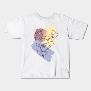 Abstract Line Art Dog Drawing Kids T-Shirt